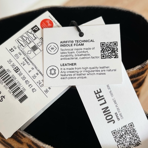 ZARA LEOPARD PRINT HEELED LEATHER ANKLE BOOTS - Picture 14 of 14